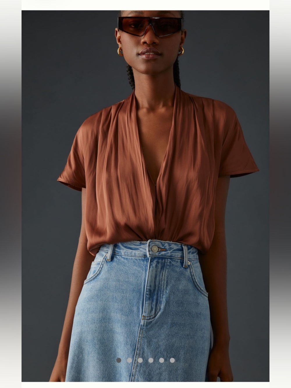 PAIGE Dijon Bodysuit in Bronze Dust
